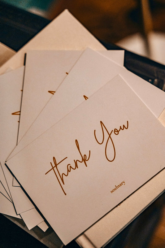 Soulnary Thank You Card — Warm Minimalist Edition